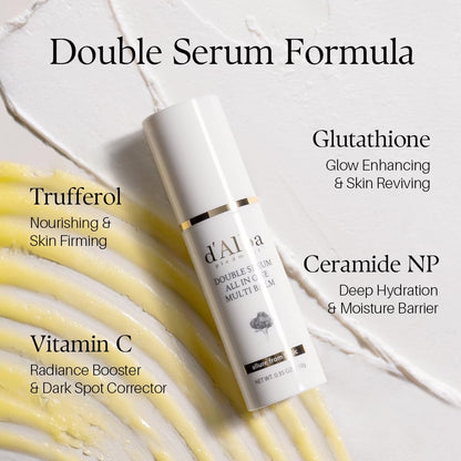 d'alba Piedmont White Truffle Double Serum All-in-one Multi Balm, Stick Balm, Vegan Skincare with Vitamin C and Vegan Collagen