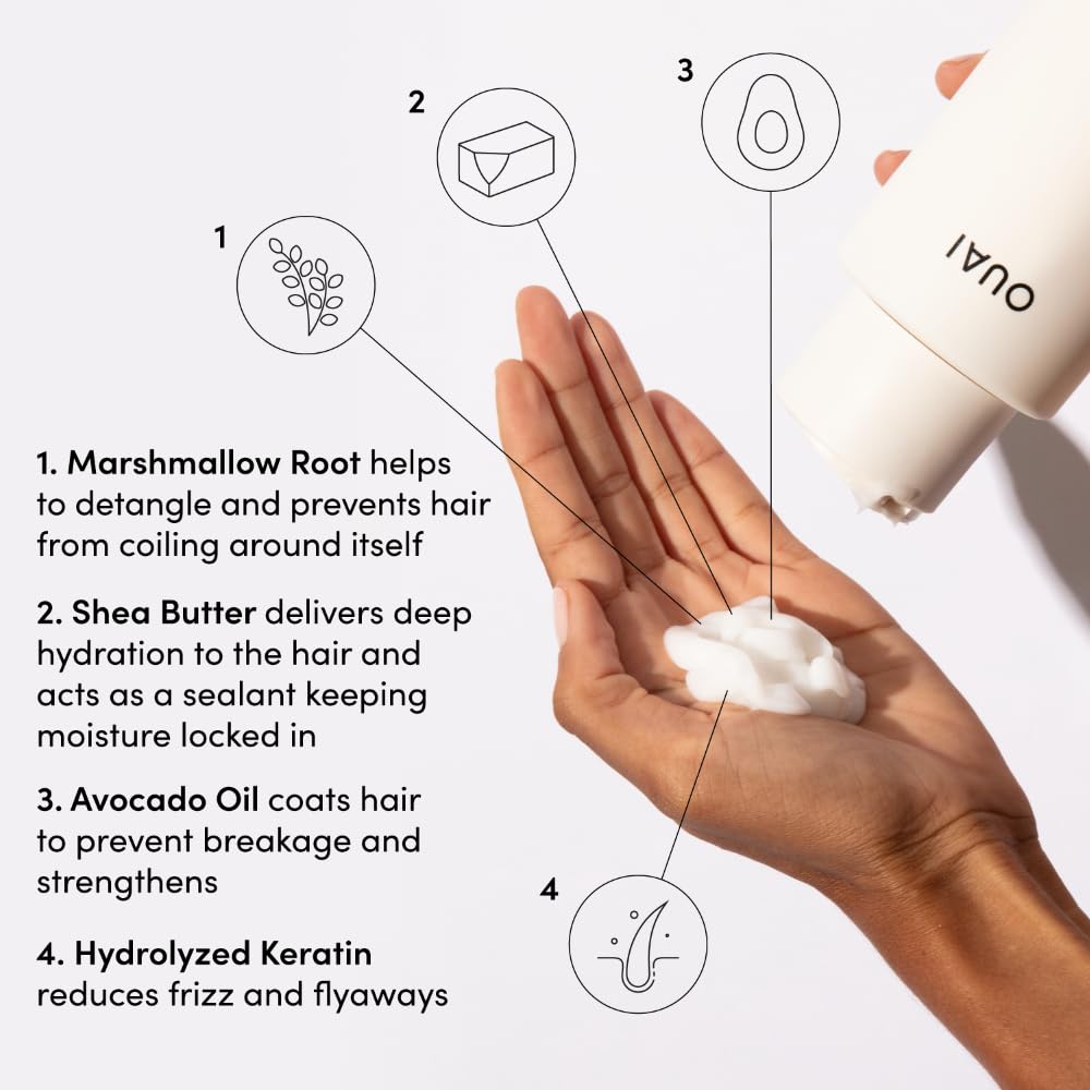 OUAI Thick Hair Shampoo & Conditioner Set, Travel Size - Moisturizing Shampoo & Conditioner - With Keratin, Marshmallow Root, Shea Butter & Avocado Oil - Sulfate, Paraben & Phthalate Free (3 Oz) OUAIBuy Supplements Australia