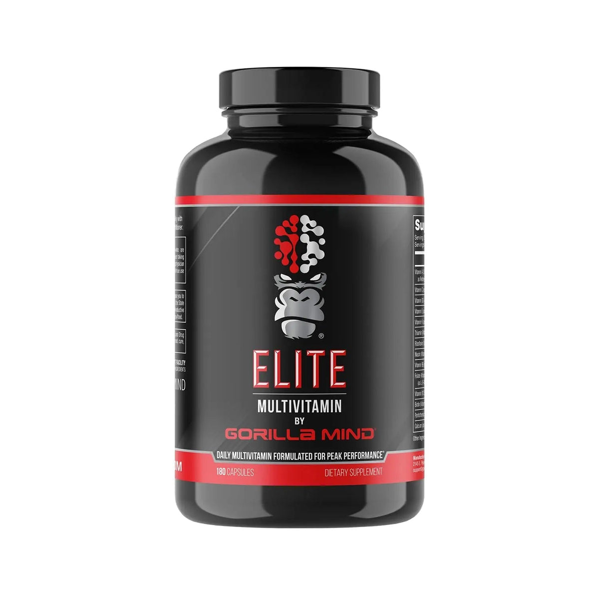 Gorilla Mind Elite Multi-Vitamin (180 Capsules) – Daily Multivitamin Formulated for Peak Performance | 27 Nutrients to Backfill Micronutrient Shortcomings Gorilla Mind