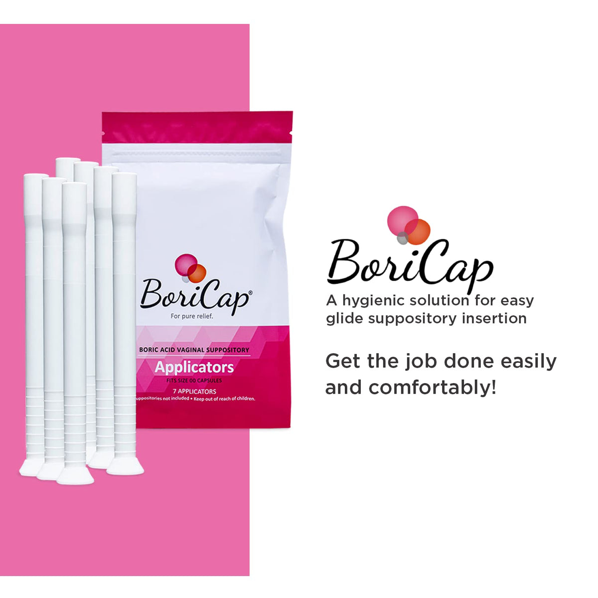 BoriCap Boric Acid Vaginal Suppository Applicators, 7 Applicators - Hygienic Solution BoriCapBuy Supplements Australia