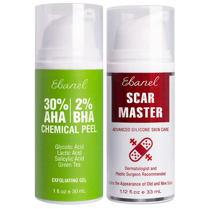 Ebanel Bundle of 30% AHA 2% BHA Chemical Peel and Advanced Silicone Scar Gel Ebanel buy supplements Au