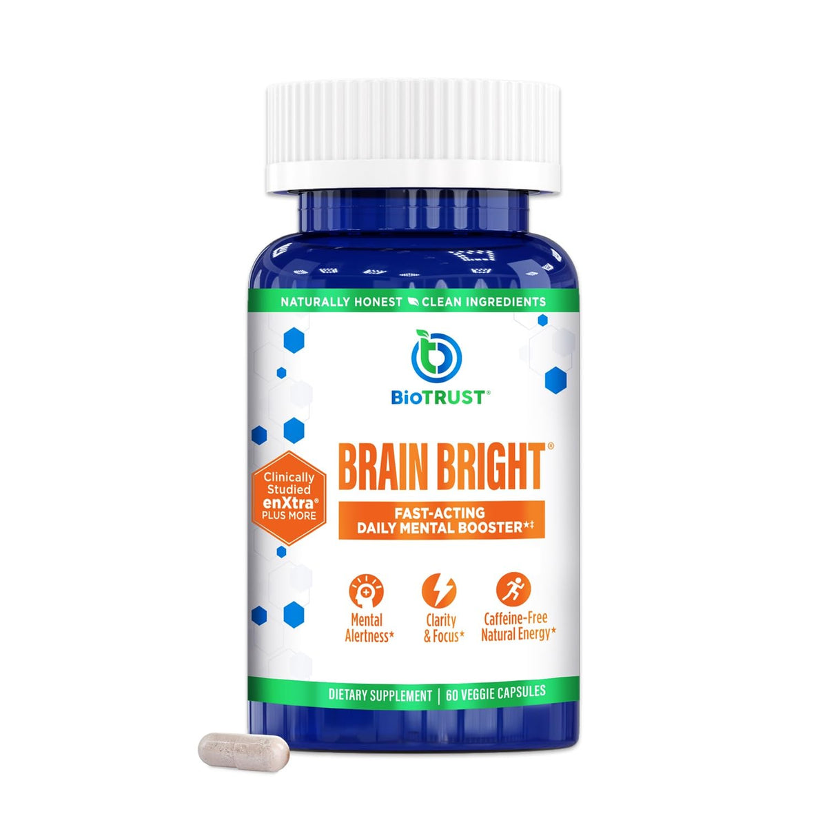 BioTrust Brain Bright – Daily Nootropic Boost for Focus, Concentration, Mental Clarity – Caffeine Free Nootropics Brain Support Supplement – Thai Ginger, Ginkgo, Folate, L-Theanine – 30 Servings BioTrustBuy Supplements Australia