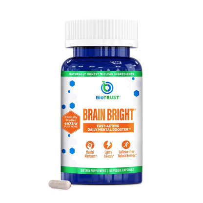 BioTrust Brain Bright – Daily Nootropic Boost for Focus, Concentration, Mental Clarity – Caffeine Free Nootropics Brain Support Supplement – Thai Ginger, Ginkgo, Folate, L-Theanine – 30 Servings BioTrustBuy Supplements Australia