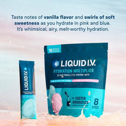 Liquid I.V.® Hydration Multiplier - Cotton Candy | Electrolyte Powder Drink Mix | 1 Pack (16 Servings) Liquid I.V.Buy Supplements Australia