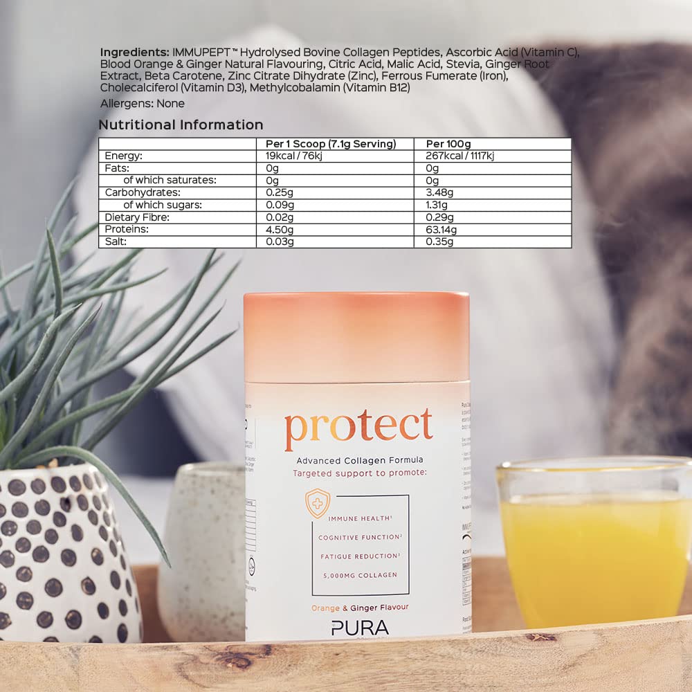 Pura Collagen Powdered Supplement (Protect) 5,000mg Bioactive Collagen Peptides® Pura CollagenBuy Supplements Australia
