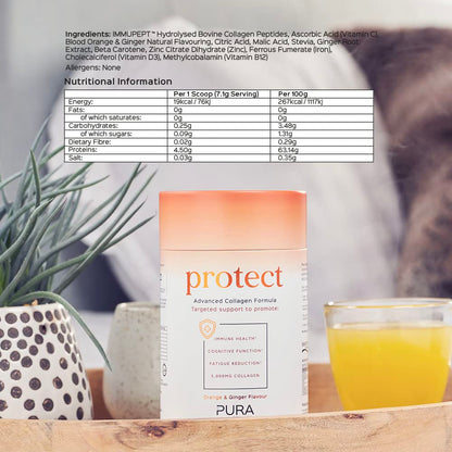 Pura Collagen Powdered Supplement (Protect) 5,000mg Bioactive Collagen Peptides® Pura CollagenBuy Supplements Australia