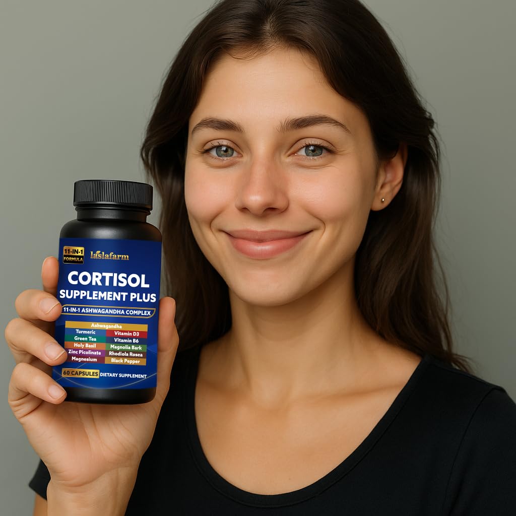 laslafarm 11in1 Cortisol Plus Supplement, 11in1 Ashwagandha and Natural Herbal Complex Vitamin Blend for Daily Mood, Focus and Sleep, Suitable for Women and Men 60 Capsules laslafarmBuy Supplements Australia