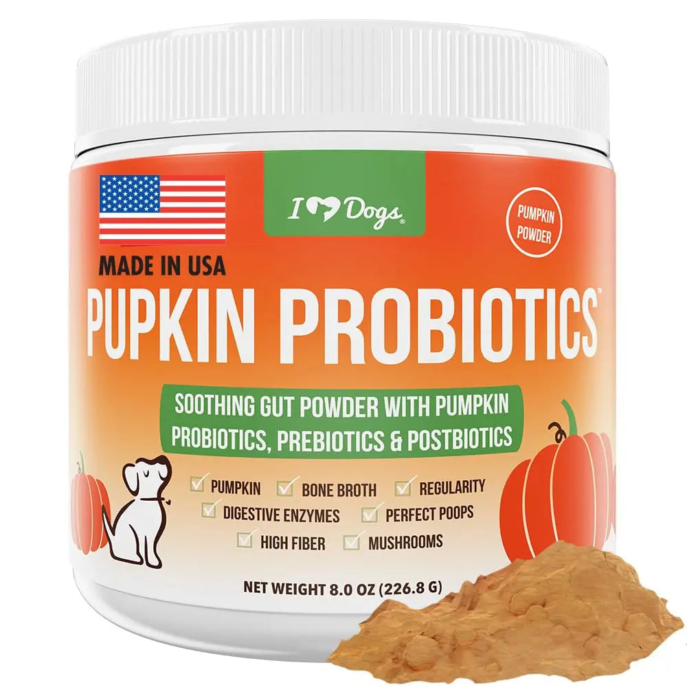 iHeartDogs Pupkin Probiotics, Prebiotics, Postbiotics, & Fiber for Dogs with Pumpkin, Gut Soothing Bone Broth & Mushrooms iHeartDogsBuy Supplements Australia