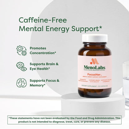 MENOLABS® FocusHer™ Mental Energy Support Supplement – Caffeine-Free Focus, Concentration & Memory – enXtra® & Lutemax 2020® – Menopause, Brain & Eye Health – 30 Capsules, 30-Day Supply MENOLABSBuy Supplements Australia