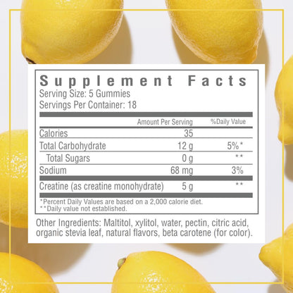 Consult Health CREOVATE CREATINE MONOHYDRATE Gummies 5g Dose for Men & Women to Support Muscle, Strength, Recovery, Cognitive Health & Memory, Zero Sugar, Gluten Free, Natural Lemon, 90 Count Consult HealthBuy Supplements Australia