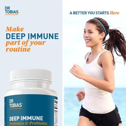 Dr. Tobias Deep Immune Probiotics & Prebiotics - Dual Action Digestion & Immune Support with PreforPro Prebiotics & Spore Forming Probiotics for Women & Men - 120 Capsules (60 Servings) Dr. TobiasBuy Supplements Australia