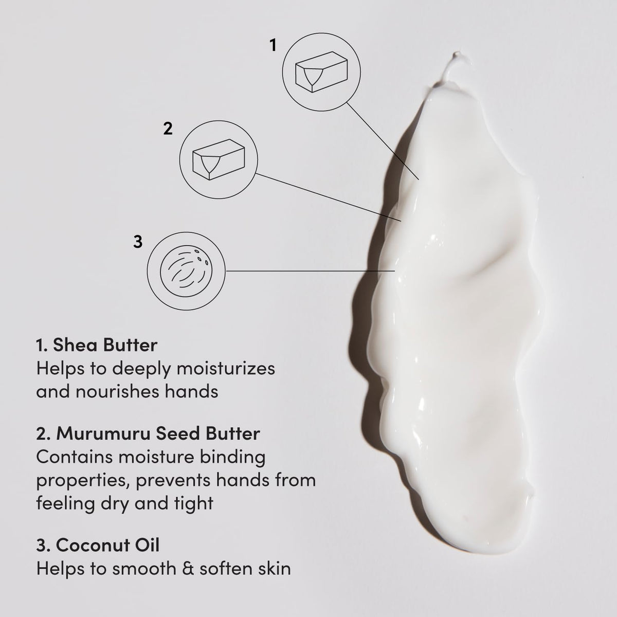 OUAI Hand Cream - Thick, Creamy Balm with Coconut Oil, Murumuru Butter and Shea Butter - Hydrating Moisturizer for Soft Hands - Use Daily to Deeply Nourish Skin (3 Oz) OUAIBuy Supplements Australia