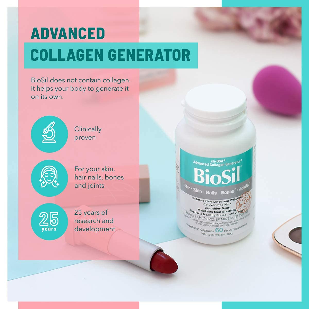 Advanced Collagen Generator with Vitamin C, BIOSIL Supplement for Women - Supports Healthy Hair BioSilBuy Supplements Australia