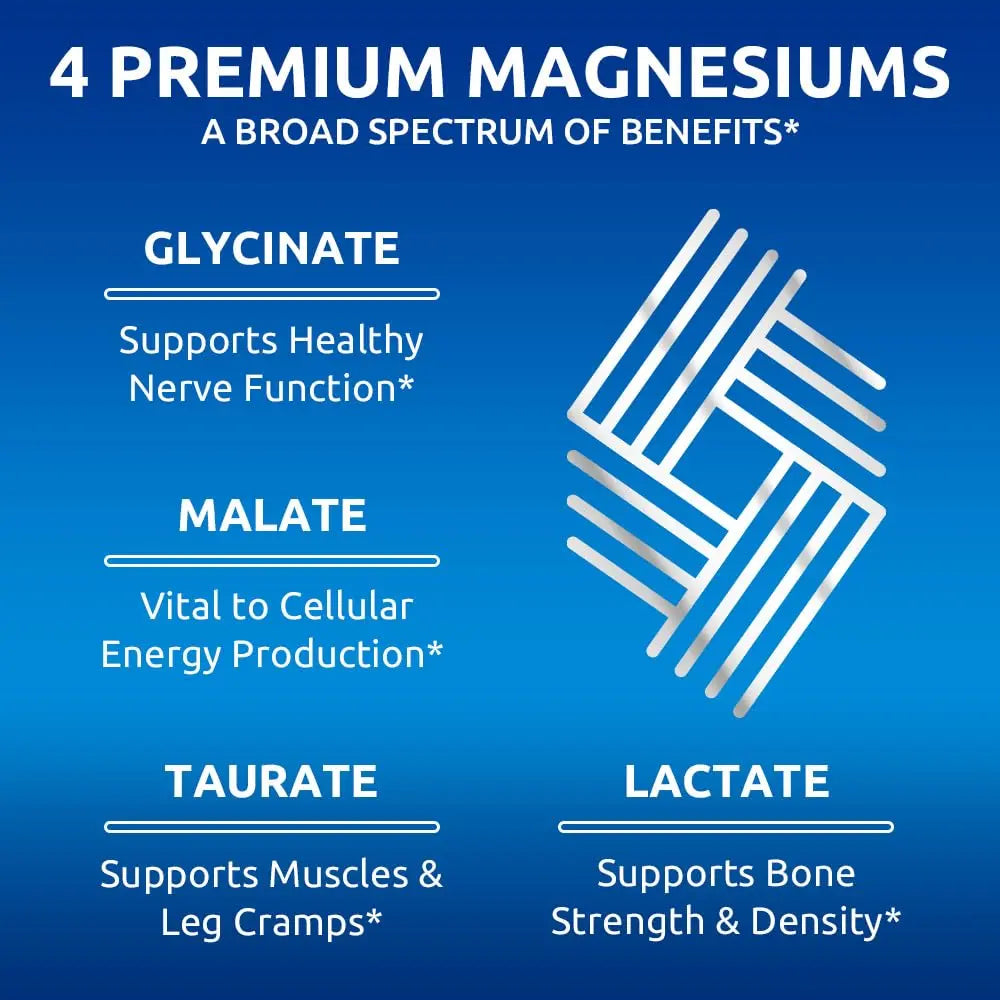 Zentastic Magnesium Complex 4-in-1 Supplement – Magnesium Glycinate, Malate, Taurate & Lactate – Chelated High Absorption for Nerves, Zentastic canada supplements