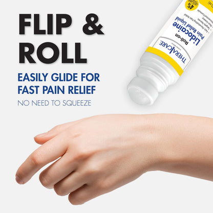 TheraCare 4% Lidocaine Roll-On | OTC Strength | Pain Relief Liquid | 2.5 oz. 73 mL | Non-Greasy, Unscented Formula | Topical Anesthetic Thera CareBuy Supplements Australia