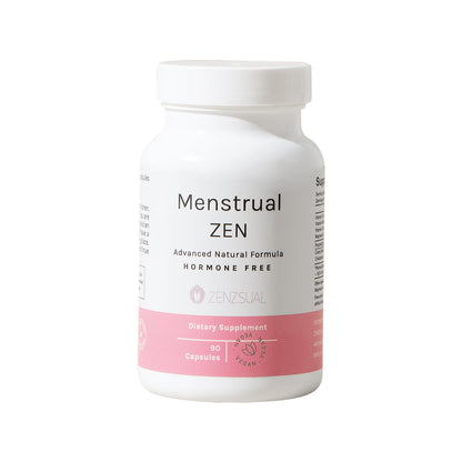 ZENZSUAL Menstrual Zen Natural and Hormone-Free Supplement – Support for Menstrual Cramps, Mood Swings and Period Pain – Diuretic Effect (90 Capsules / 2.7 Oz) ZENZSUALBuy Supplements Australia