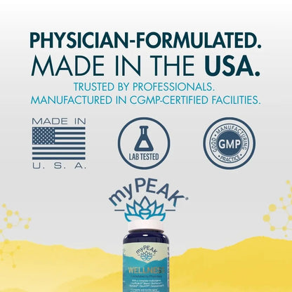 myPEAK PeakBiotic: The Ultimate Vegan Synbiotic with 50 Billion CFU Probiotics Prebiotics Postbiotics Modbiotics and Gut Lining to Enhance Digestion, Skin, and Mood with 2-Month Supply, 60 Capsules myPEAKBuy Supplements Australia