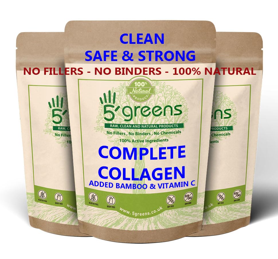 Marine Collagen Capsules 2400mg - Collagen Capsules with Bamboo & Vitamin C 5greensBuy Supplements Australia