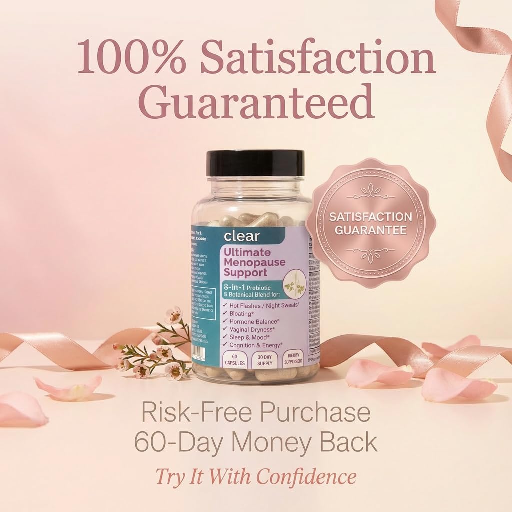 Clear Menopause Support for Women | 25-in-1 Formula with Black Cohosh, Dong Quai, Pre & Probiotics | Hot Flashes, Night Sweats, Mood, Sleep & Digestion | Hormone-Free | Made in USA | 60 Capsules Clear ProbioticsBuy Supplements Australia