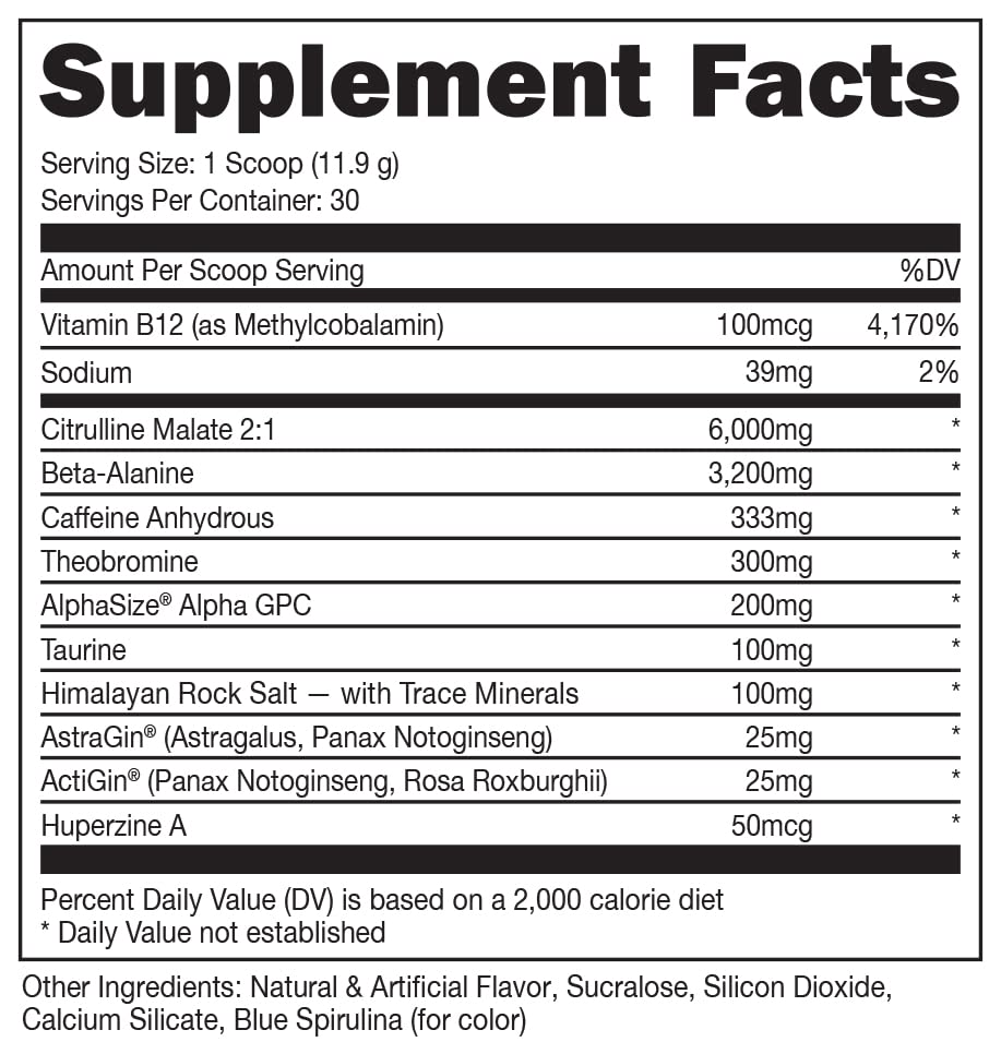 Bucked Up - Woke - HIGH STIM Pre Workout - Best Tasting - Focus Nootropic, Pump, Strength and Growth, 30 Servings (Rocket Pop) Bucked UpBuy Supplements Australia