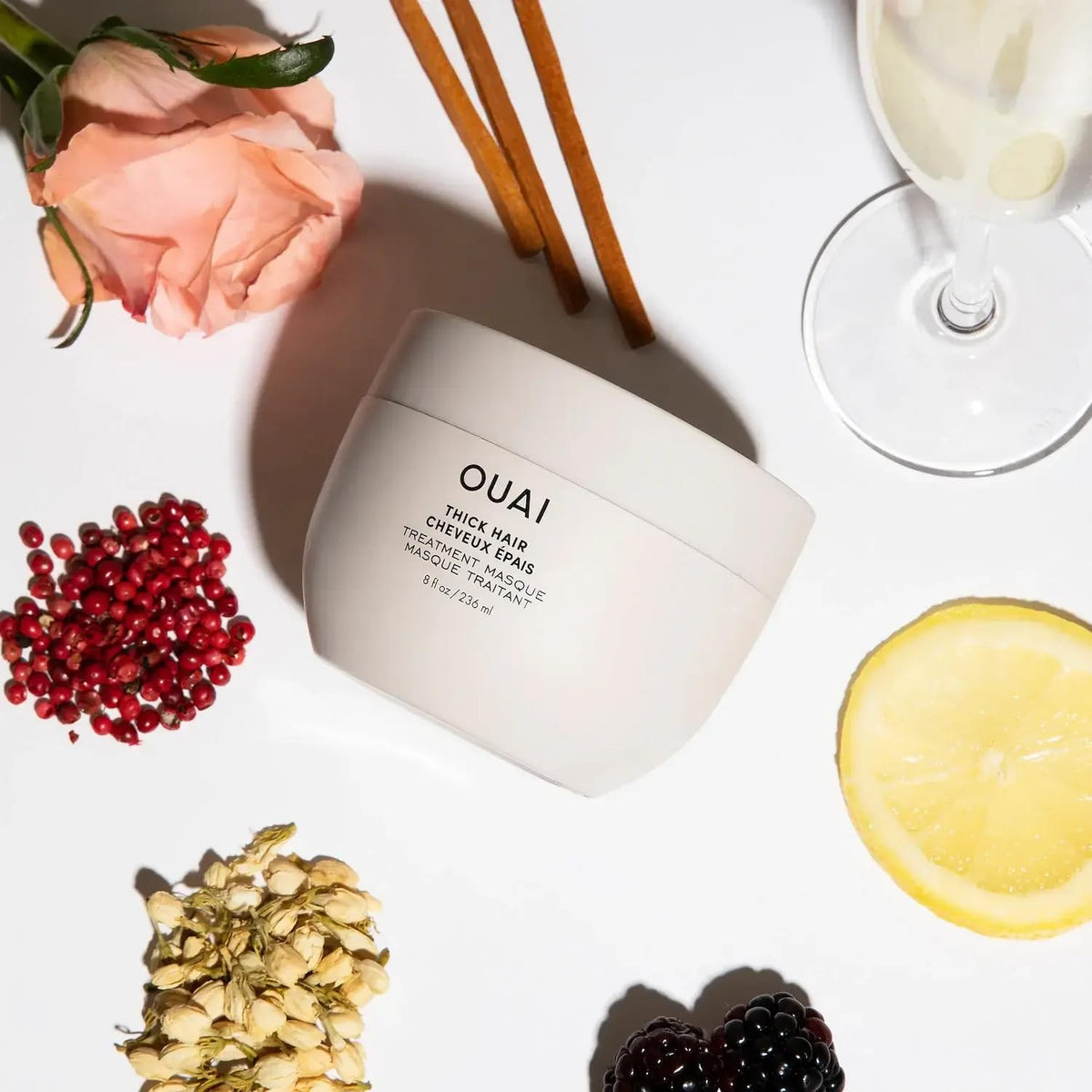 OUAI Thick Hair Mask - Treatment Masque with Almond Oil, Olive Oil, & Hydrolyzed Keratin to Restore Damaged Hair - Phthalate & Paraben Free Masque (3.4 Oz) OUAIBuy Supplements Australia