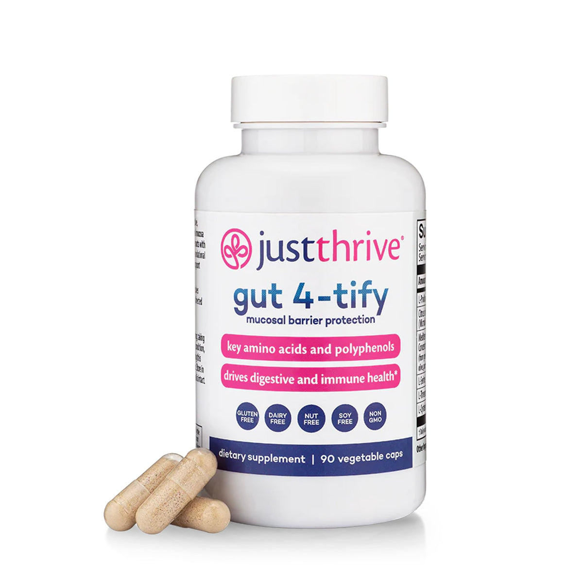 Just Thrive Gut 4-tify - Gut Health Supplements for Women and Men - Anti Bloat, 90 Vegetable Capsules Just ThriveBuy Supplements Australia
