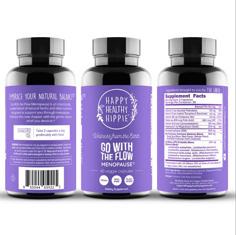 Menopause Supplements for Women – DIM Supplement + Probiotics | Estrogen Metabolism & Hormone Balance Support | Perimenopause Relief | Hot Flashes, Mood Swings & Night Sweats | Dong Quai | 60 Ct Happy Healthy HippieBuy Supplements Australia