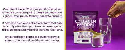 Premium Collagen Powder 300g Hydrolysed Bovine Collagen Peptides Powder ONYX INGREDIENTS 101Buy Supplements Australia