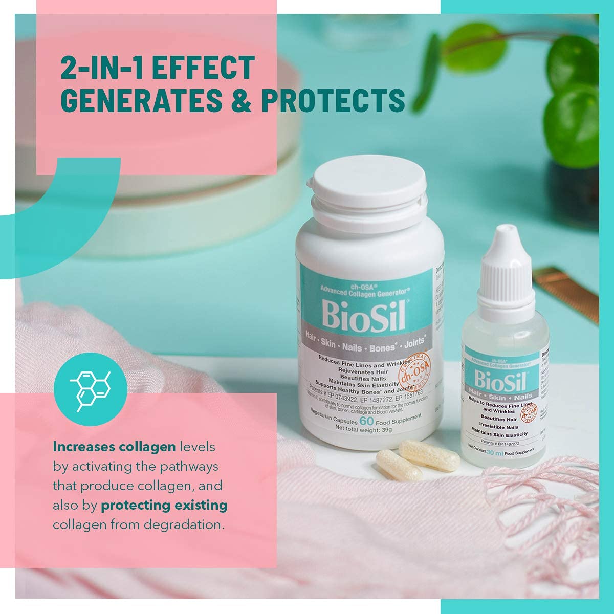 Advanced Collagen Generator with Vitamin C, BIOSIL Supplement for Women - Supports Healthy Hair BioSilBuy Supplements Australia