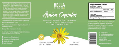Bella All Natural Arnica Capsules 500 mg, 60 Count Bella All NaturalBuy Supplements Australia