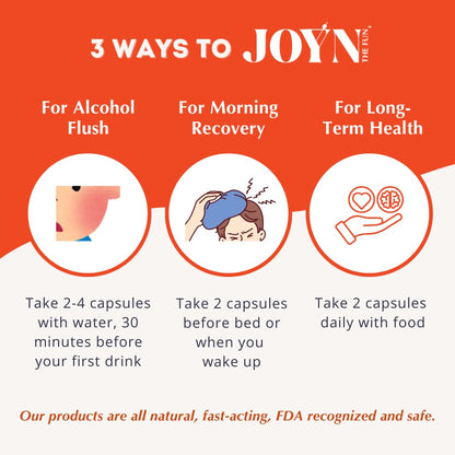 JOYN Supplement Value Pack: Alcohol Flush & Asian Glow Relief, Morning Recovery, Liver Support | Feel Better Before & After Drinking | with NAC, DHM, Milk Thistle, Glutathione, B12 | 20ct JOYNBuy Supplements Australia