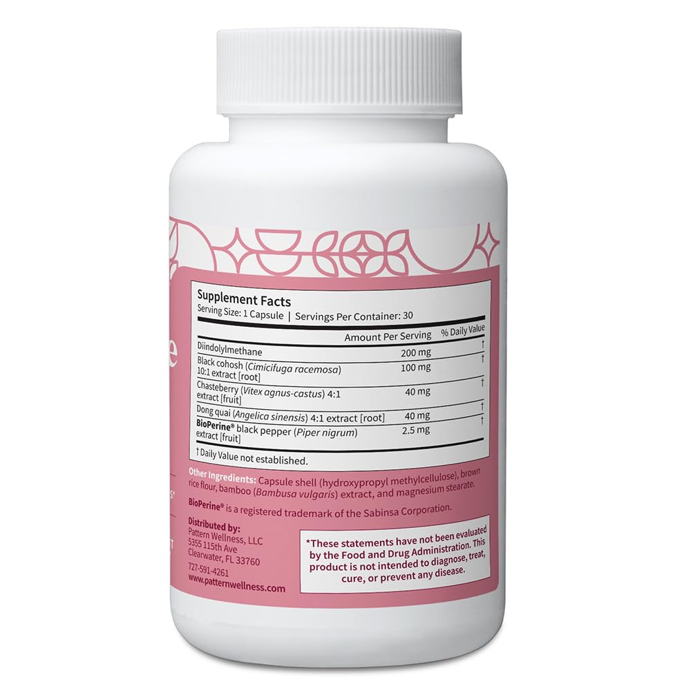 Pattern Wellness Menopause Complex – Herbal Supplement for Women’s Wellness & Hormone Health Support – with Black Cohosh, DIM & Bioperine® – 30 Vegan Capsules, 3rd Party Tested Pattern WellnessBuy Supplements Australia