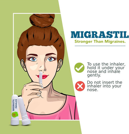 Basic Vigor Migrastil Inhaler (Pack of 2) - Pocket Size Aromatherapy Inhaler for Queasiness Basic VigorBuy Supplements Australia