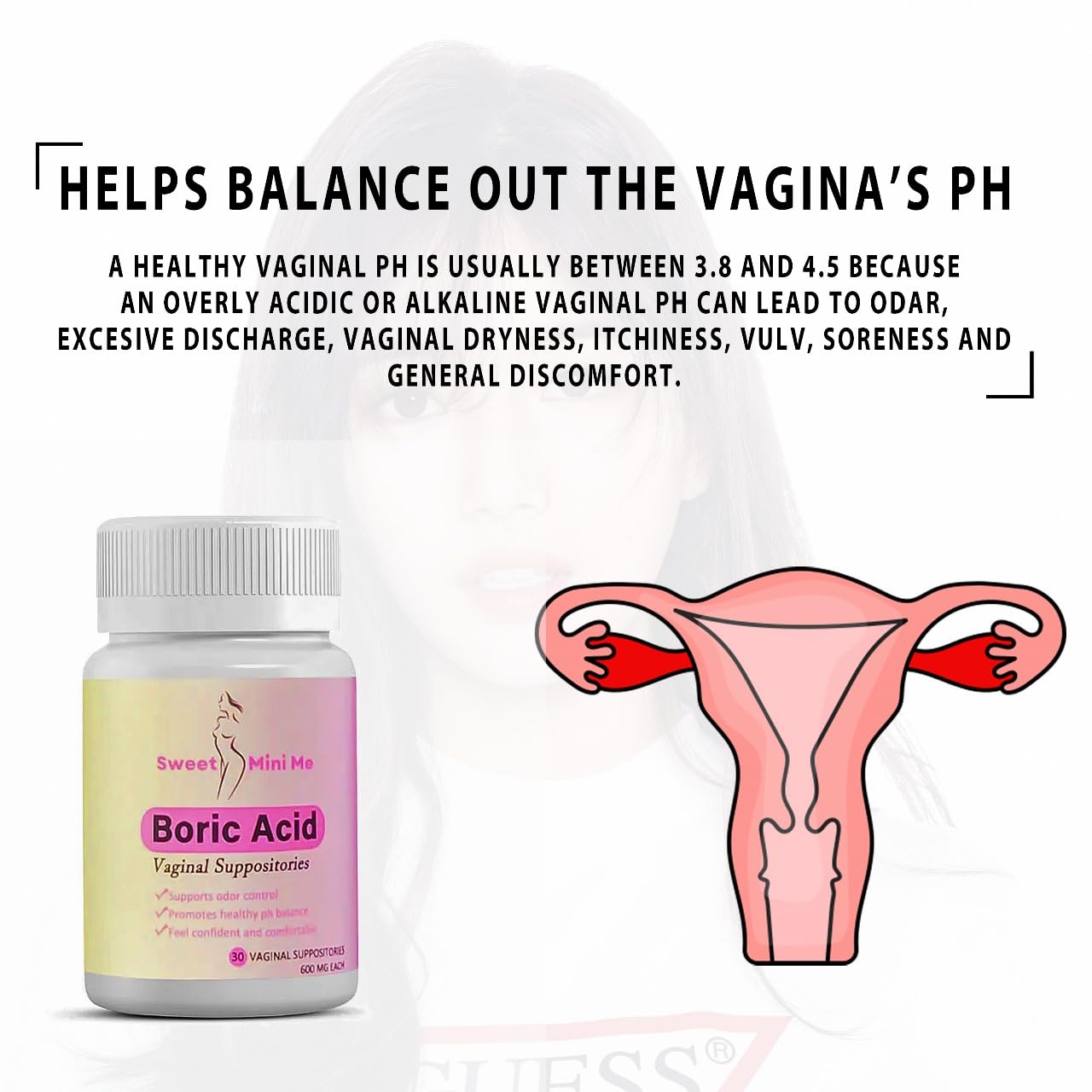 Sweet Mini Me 600mg Boric Acid Suppositories – Natural Vaginal Health Support for Women – pH Balance, Odor & Itch Relief – 30 Count Capsules GenericBuy Supplements Australia