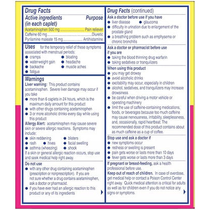 Midol Complete On The Go Caplets with Acetaminophen for Menstrual Symptom Relief, Period Cramp and Menstrual Pain Relief, 50 Count (25 Pouches of 2) MidolBuy Supplements Australia