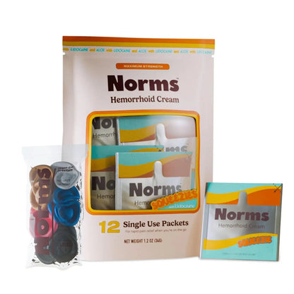 Norms Squeezies Lidocaine Hemorrhoid Cream, Discreet Single Use Travel Packets, 5% Lidocaine, Phenylephrine, Aloe and Glycerin – Numbing, Soothing & Swelling Relief On the Go, 12 Count NormsBuy Supplements Australia