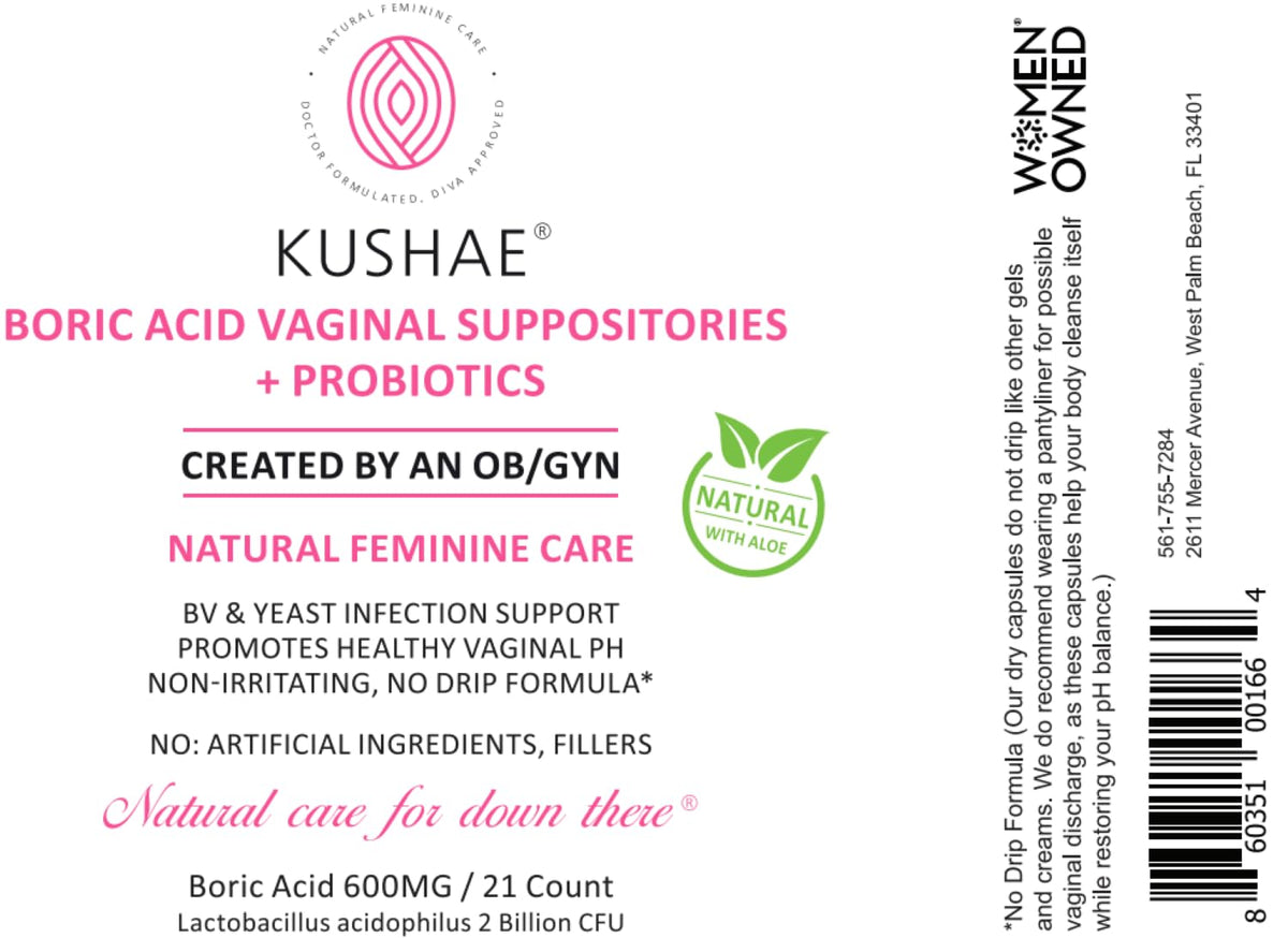 Kushae Boric Acid Suppositories with Applicator, All-Natural Boric Acid Suppositories for Women KushaeBuy Supplements Australia