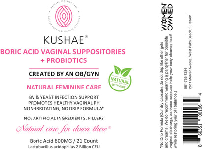 Kushae Boric Acid Suppositories with Applicator, All-Natural Boric Acid Suppositories for Women KushaeBuy Supplements Australia