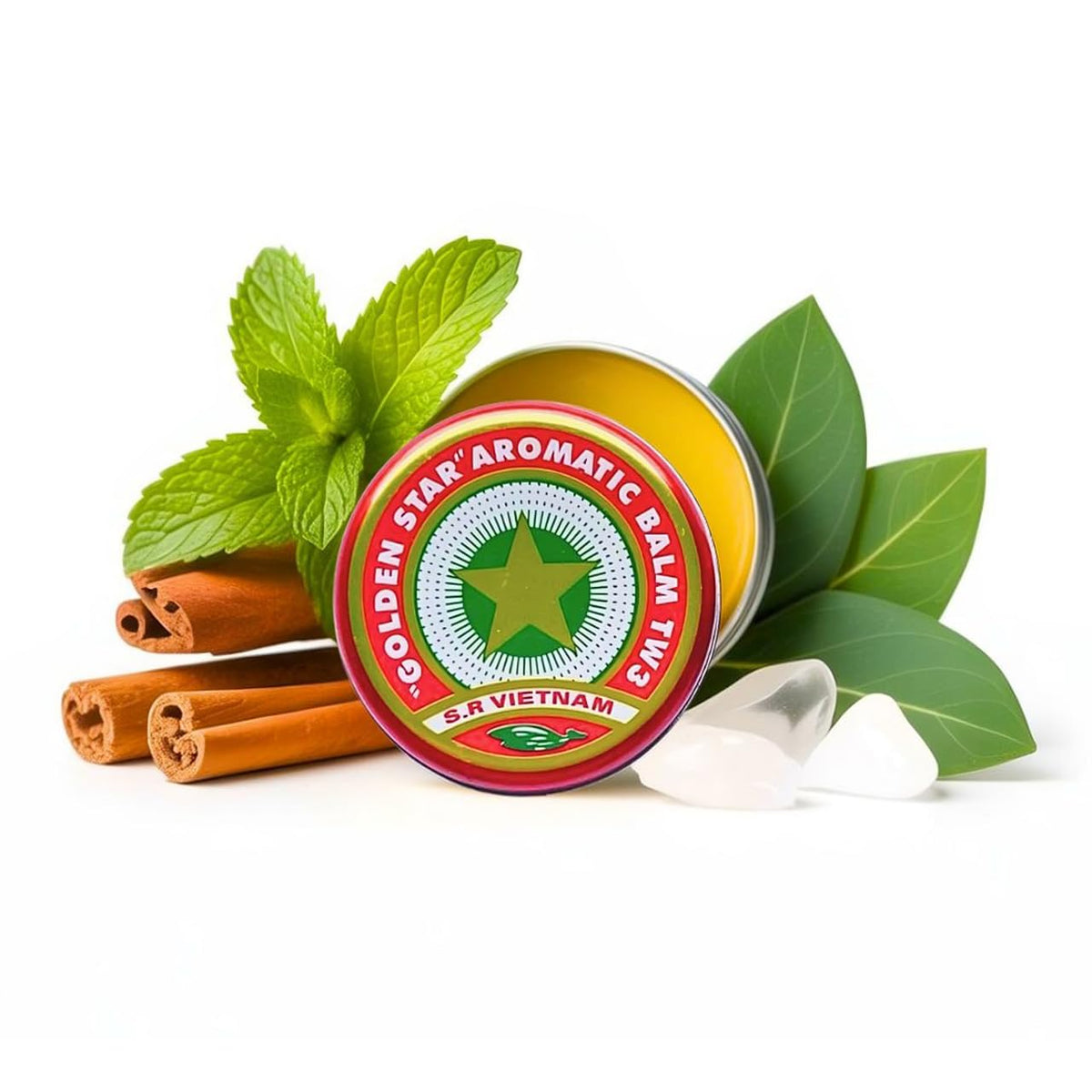 Golden Star Aromatic Balm (Pack of 8) - Authentic Vietnamese Cao Sao Vang - Support Fast Relief for Headaches, Muscle Pain, Colds, & Insect Bites - Natural Essential Oils - Travel Size 4g Tins Pharmaceutical TW3Buy Supplements Australia