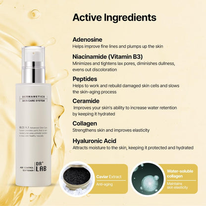 DR+LAB Age Control Softener 5.07 fl oz /150ml Moisturizing Wrinkle Care Nutrient Face Toner for Dry, Dull, Uneven Texture Skin Korean Skincare DR+LAB buy supplements Au