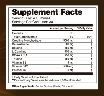 Asumtal Creatine Monohydrate Gummies for Men & Women, Creatine Monohydrate Supplement for Muscle Growth, Strength & Energy Support