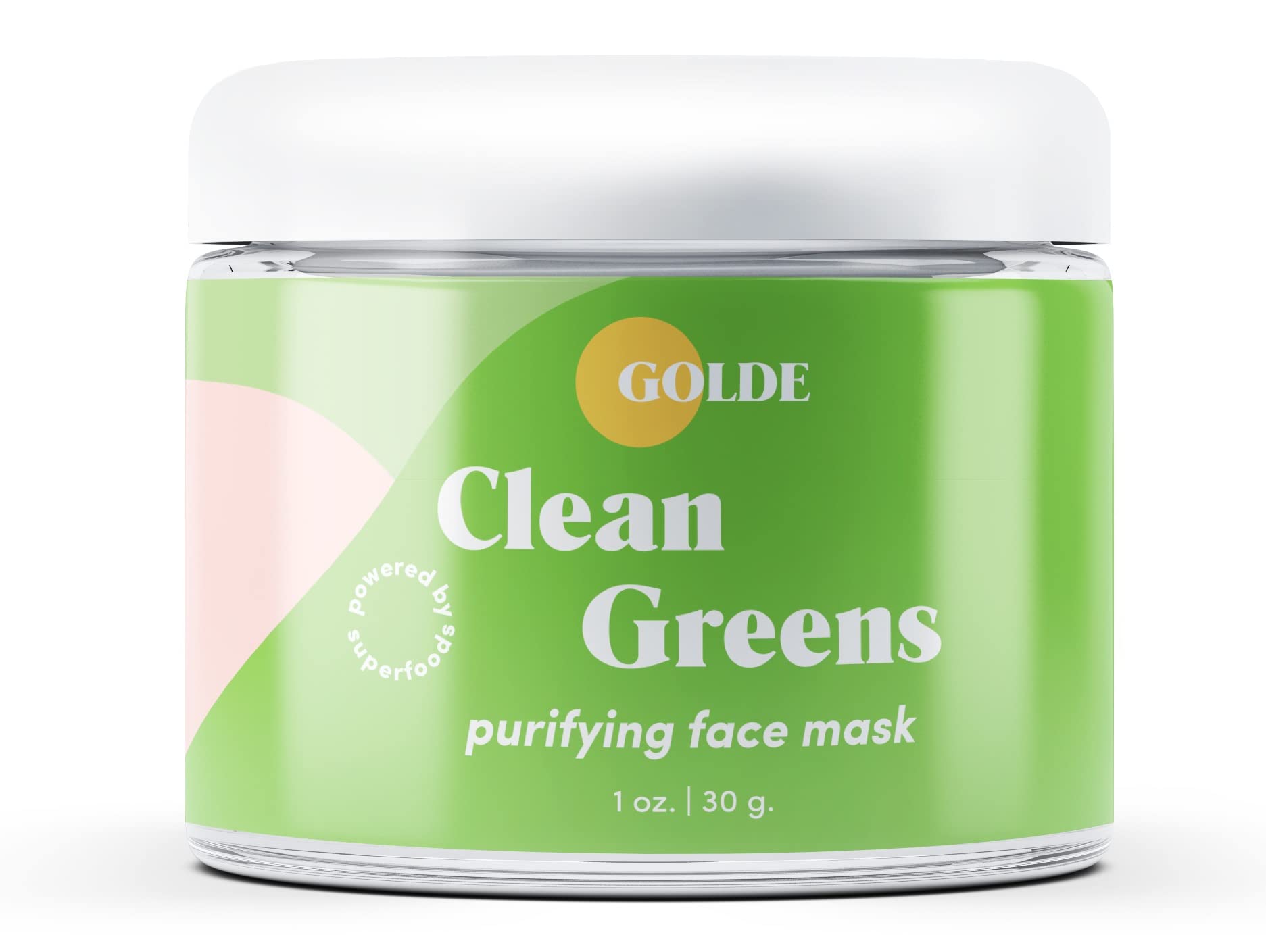 GOLDE - Clean Greens Superfood Face Mask - Made w/Chlorella & Spirulina - Great for Acne Prone, Oily & Dry Skin, Hydrating - Gentle Cleanser - Vegan - Aluminum-Free - 30g Jar GOLDEBuy Supplements Australia