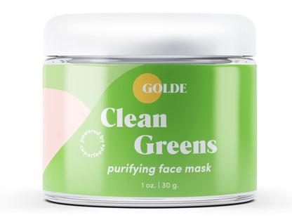 GOLDE - Clean Greens Superfood Face Mask - Made w/Chlorella & Spirulina - Great for Acne Prone, Oily & Dry Skin, Hydrating - Gentle Cleanser - Vegan - Aluminum-Free - 30g Jar GOLDEBuy Supplements Australia