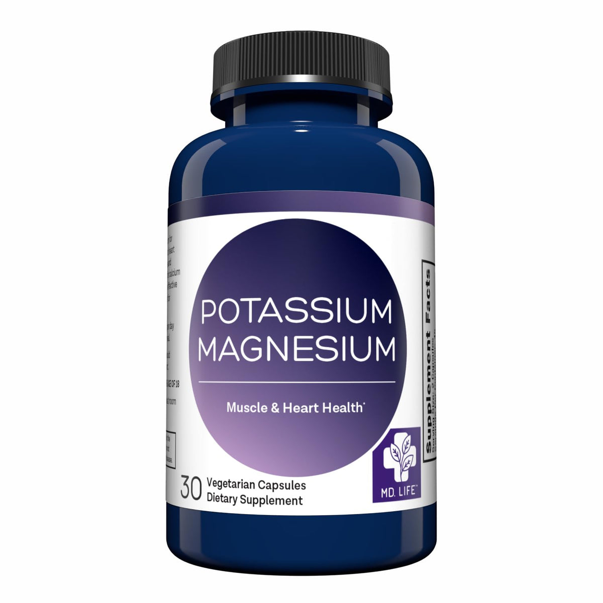MD. Life Potassium Magnesium Supplement - 30 Capsules - High Absorption Magnesium Complex - Potassium Supplement to Support Vascular Health & Leg Cramp MD.LIFEBuy Supplements Australia
