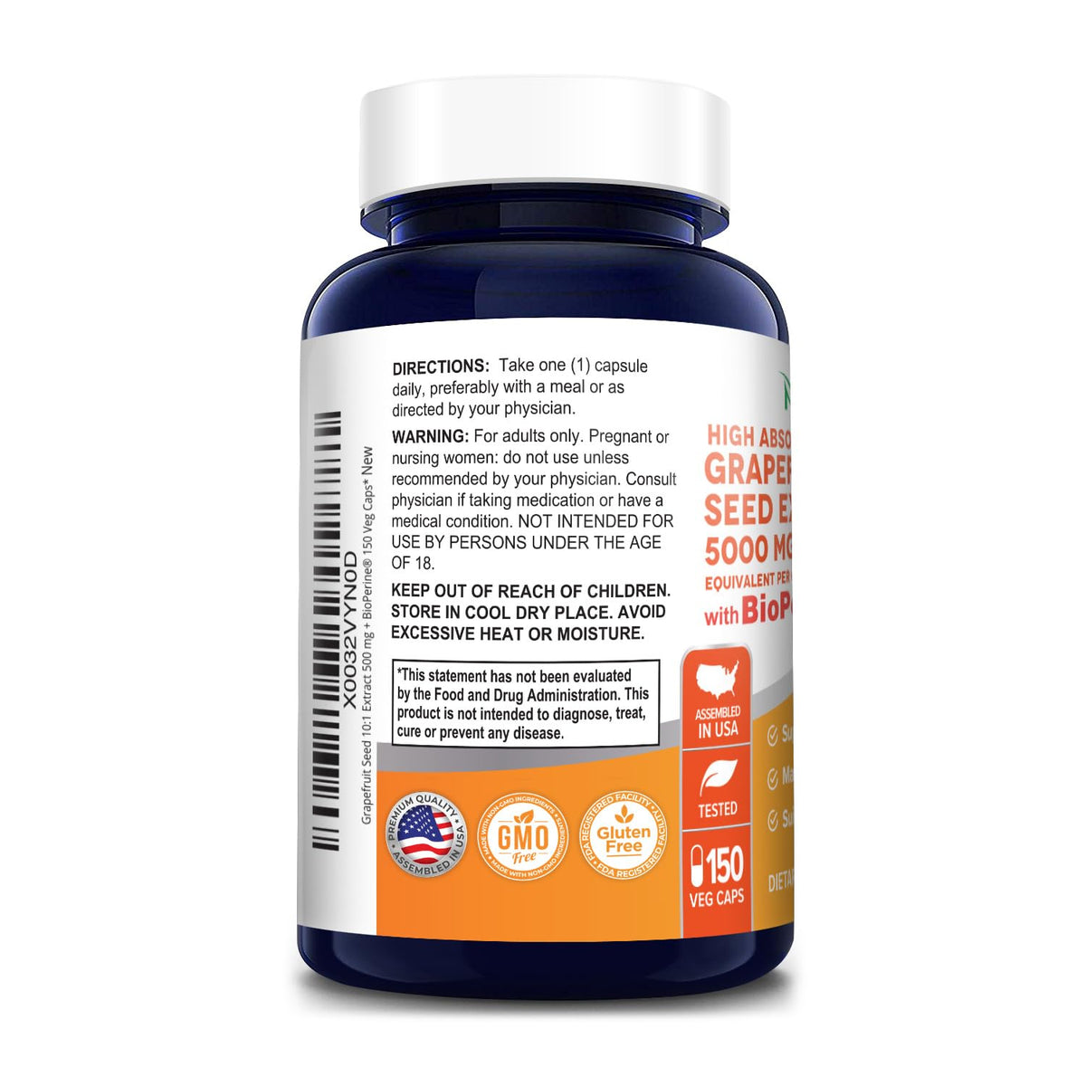 NusaPure Grapefruit Extract 5,000 mg per Capsule (Extract 10:1) Bioperine 150 Veggie caps (Gluten Free & Non-GMO) NusaPureBuy Supplements Australia