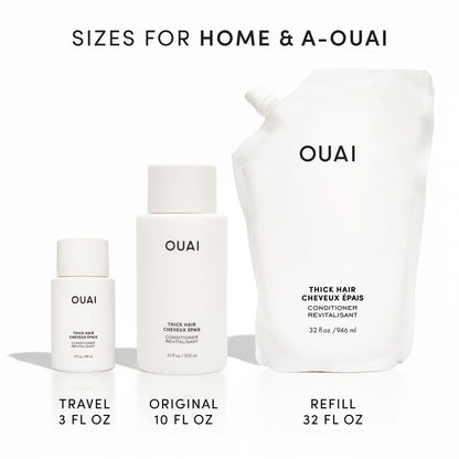 OUAI Thick Hair Conditioner Travel Size - Moisturizing Conditioner for Dry, Frizzy Hair - Keratin, Marshmallow Root, Shea Butter and Avocado Oil - Paraben, Phthalate and Sulfate Free (3 Oz) OUAIBuy Supplements Australia