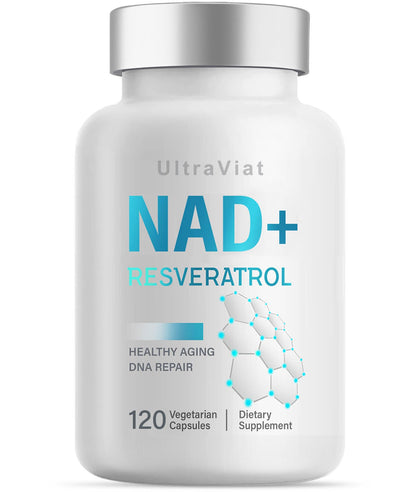 UltraViat NAD+ Supplement 1000mg, Premium NAD+ & Resveratrol Complex for Energy & Anti Aging - 120 Capsules UltraViatBuy Supplements Australia