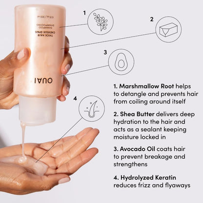 OUAI Thick Hair Shampoo & Conditioner Set, Travel Size - Moisturizing Shampoo & Conditioner - With Keratin, Marshmallow Root, Shea Butter & Avocado Oil - Sulfate, Paraben & Phthalate Free (3 Oz) OUAIBuy Supplements Australia