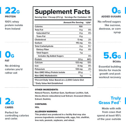 LEGION Whey+ Vanilla Whey Isolate Protein Powder from Grass Fed Cows - Low Carb LEGIONBuy Supplements Australia
