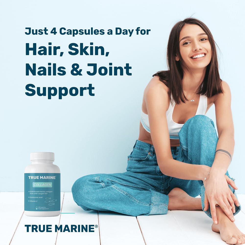 TRUE MARINE Collagen Capsules - 2,400mg of Marine Collagen with Hyaluronic Acid & Vitamin C - Skin, Hair, Nails & Joint Support TRUE MARINEBuy Supplements Australia